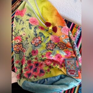 Johnny Was Hobo Handbag — Velvet Floral Backpack